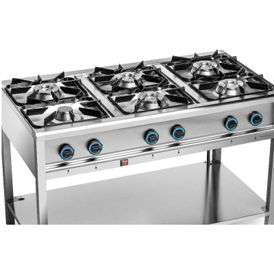 Gastronomická plynová kuchyně 6-hořáková, 34,4 kW | FORGAST FG09456