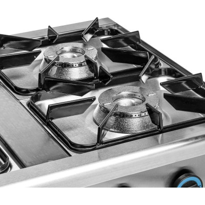 Gastronomická plynová kuchyně 4-hořáková s dolní policí, 22,9 kW | FORGAST FG09450