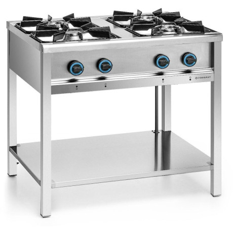 Gastronomická plynová kuchyně 4-hořáková s dolní policí, 23,5 kW | FORGAST FG09452
