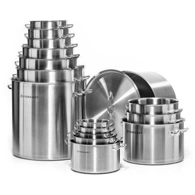 Vysoký hrnec z nerezové oceli s poklicí, 98 l, průměr 50 cm | FORGAST FG02098