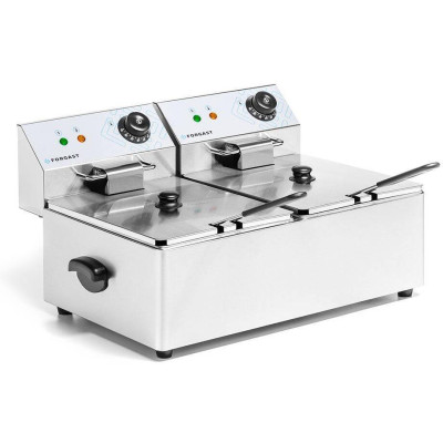 Elektrická fritéza, 2-komorová, 2x6 l, 2x3 kW, 230 V | FORGAST FG09026