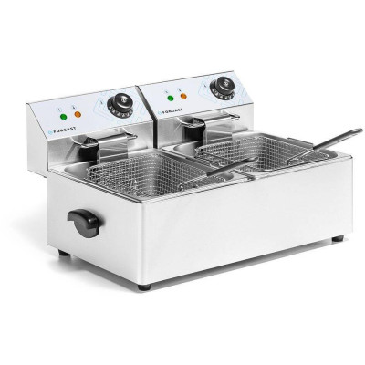 Elektrická fritéza, 2-komorová, 2x6 l, 2x3 kW, 230 V | FORGAST FG09026