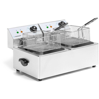 Elektrická fritéza, 2-komorová, 2x6 l, 2x3 kW, 230 V | FORGAST FG09026