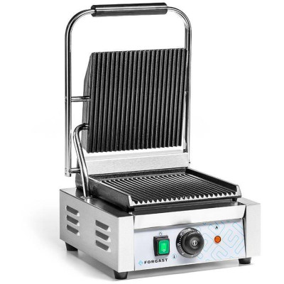Jednoduchý kontaktní gril, žebrované desky, 1.8 kW | FORGAST FG09203