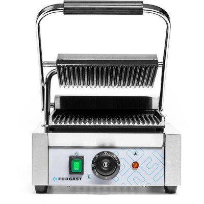Jednoduchý kontaktní gril, žebrované desky, 1.8 kW | FORGAST FG09203