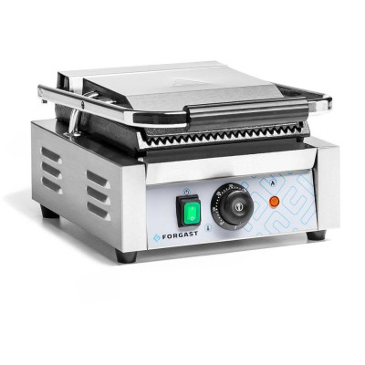 Jednoduchý kontaktní gril, žebrované desky, 1.8 kW | FORGAST FG09203