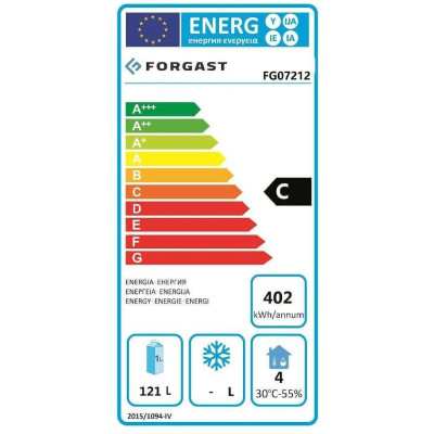 Podpultová chladicí skříň prosklená 140 l | FORGAST FG07212