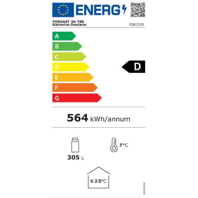 Chladicí skříň 1-dveřová prosklená 360 l | FORGAST FG07235