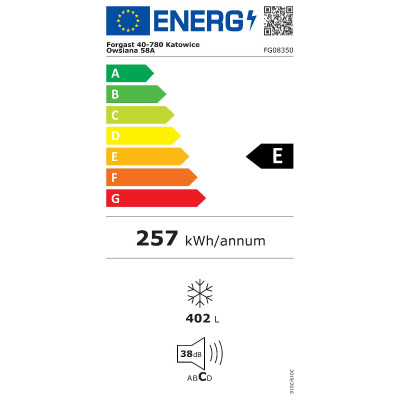 Truhlicová mraznička, objem 402 litrů FORGAST FG08350
