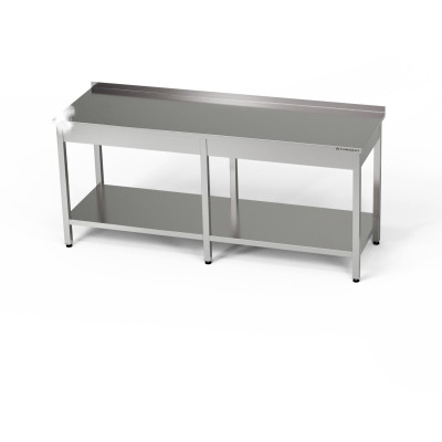 Nerezový pracovní stůl s policí 250x70x85 cm | FORGAST