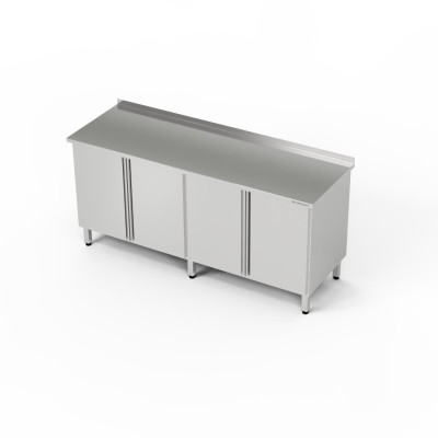Nerezový pracovní stůl se 2 skříňkami 230x70x85 cm | FORGAST