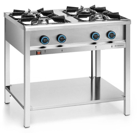 Gastronomická plynová kuchyně 4-hořáková s dolní policí, 23 kW | FORGAST FG09453