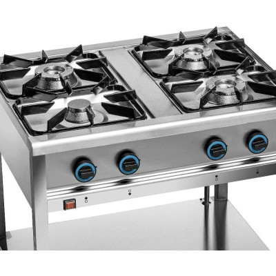 Gastronomická plynová kuchyně 4-hořáková s dolní policí, 23 kW | FORGAST FG09453