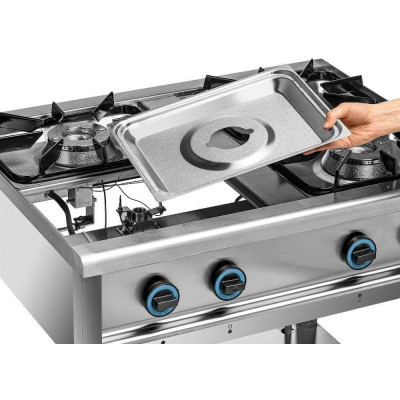 Gastronomická plynová kuchyně 4-hořáková s dolní policí, 23 kW | FORGAST FG09453