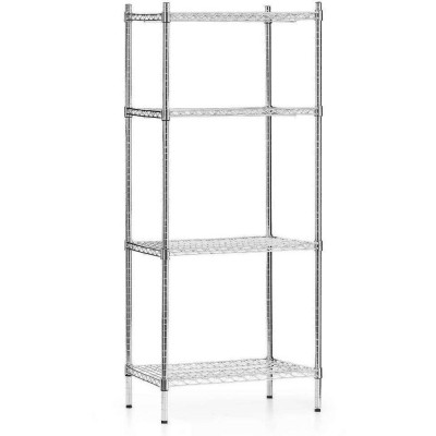 Skladovací regál z chromované oceli, 4 police, 61x45,5x180 cm skládací | FORGAST FG15131