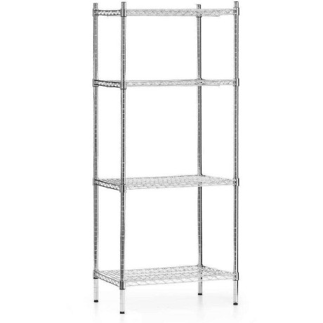 Skladovací regál z chromované oceli, 4 police, 61x45,5x180 cm skládací | FORGAST FG15131