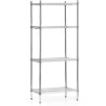 Skladovací regál z chromované oceli, 4 police, 61x45,5x180 cm skládací | FORGAST FG15131