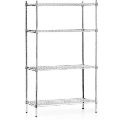 Skladovací regál z chromované oceli, 4 police, 91x45,5x180 cm skládací | FORGAST FG15132