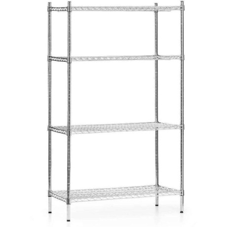 Skladovací regál z chromované oceli, 4 police, 91x45,5x180 cm skládací | FORGAST FG15132