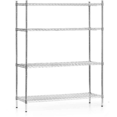 Skladovací regál z chromované oceli, 4 police, 122x45,5x180 cm skládací | FORGAST FG15133