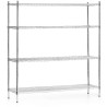Skladový regál z chromované oceli, 4 police, 152x45,5x180 cm skládací | FORGAST FG15134