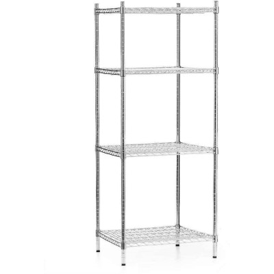 Skladový regál z chromované oceli, 4 police, 61x61x180 cm skládací | FORGAST FG15135