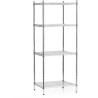 Skladový regál z chromované oceli, 4 police, 61x61x180 cm skládací | FORGAST FG15135
