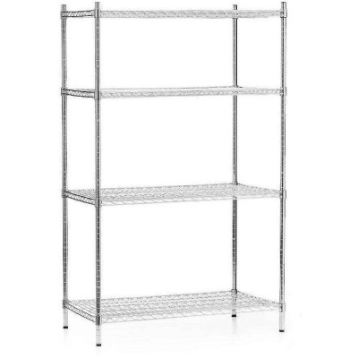 Skladový regál z chromované oceli, 4 police, 91x61x180 cm skládací | FORGAST FG15136