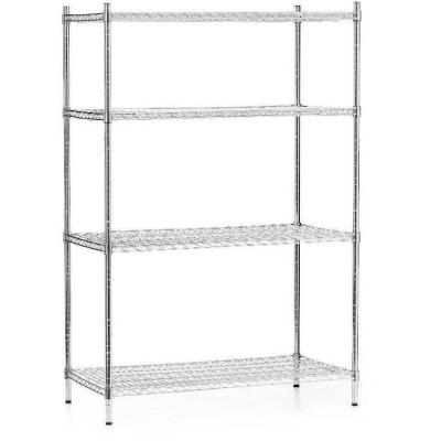 Skladový regál z chromované oceli, 4 police, 106x61x180 cm skládací | FORGAST FG15137