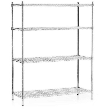 Skladový regál z chromované oceli, 4 police, 122x61x180 cm skládací | FORGAST FG15138