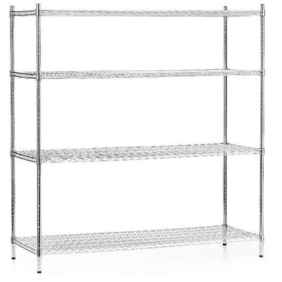Skladový regál z chromované oceli, 4 police, 152x61x180 cm skládací | FORGAST FG15139