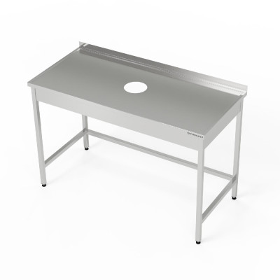 Nerezový stůl s otvorem pro odpad 100x60x85 cm | FORGAST