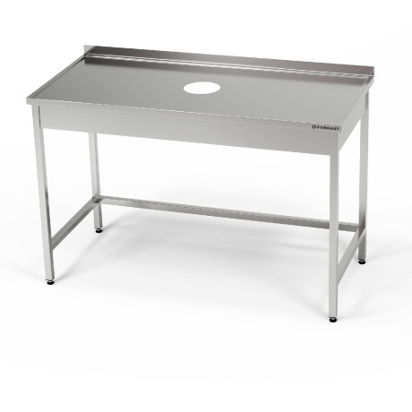 Nerezový stůl s otvorem pro odpad 170x60x85 cm | FORGAST