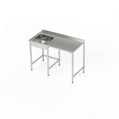 Nerezový stůl s dřezem a prostorem pro myčku 150x60x85 cm | FORGAST