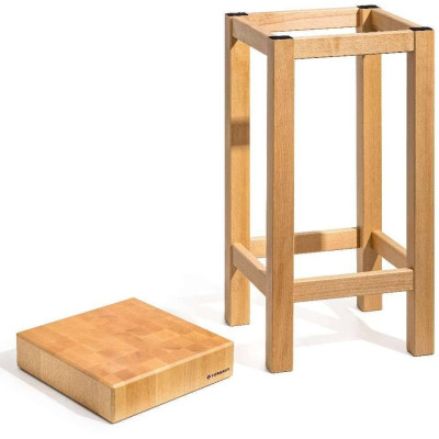 Dřevěný řeznický špalek 40x40x10 cm na podstavci | FORGAST FG12240