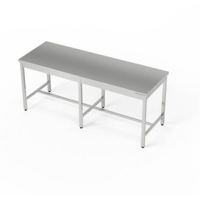Nerezový centrální pracovní stůl 220x70x85 cm | FORGAST