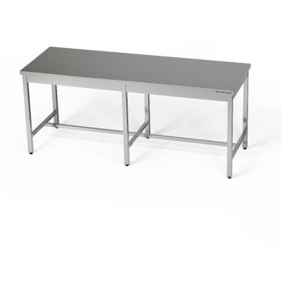 Nerezový centrální pracovní stůl 250x70x85 cm | FORGAST