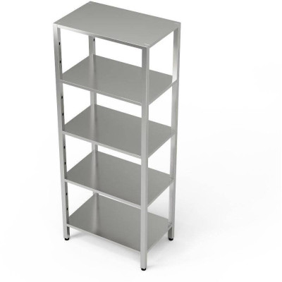 Nerezový regál s 5 policemi - 3 nastavitelné police 80x70x180 cm | FORGAST