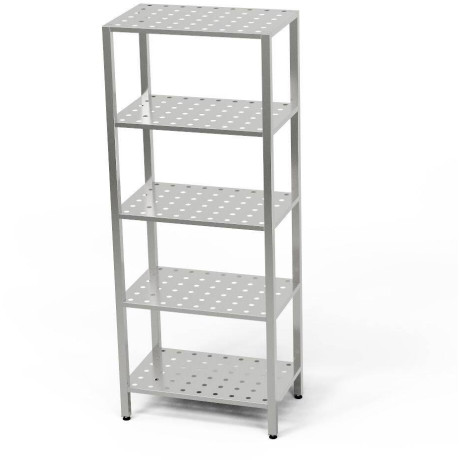 Nerezový 5polohový perforovaný regál 80x70x180 cm | FORGAST