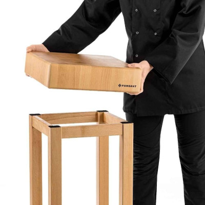 Dřevěný řeznický špalek 40x50x20 cm na podstavci | FORGAST FG12241
