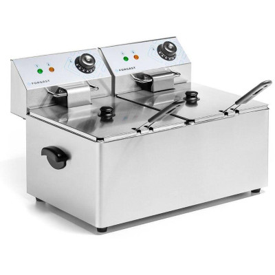 Elektrická fritéza 2-komorová 2x8 l, 2x3,2 kW, 230 V | FORGAST FG09028