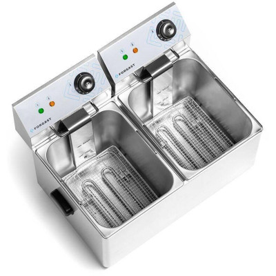 Elektrická fritéza 2-komorová 2x8 l, 2x3,2 kW, 230 V | FORGAST FG09028