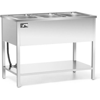 Bemar elektrický volně stojící 3xGN 1/1, 2,4 kW, 230 V | FORGAST FG09463
