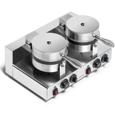 Dvojitý elektrický vaflovač na belgické vafle, průměr 18,5 cm, 4 kW, 230 V | FORGAST FG09721