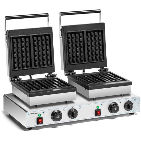 Elektrický dvojitý obdélníkový vaflovač 4x6, 3.5 kW, 230 V | FORGAST FG09725