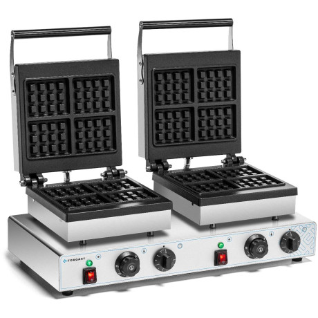 Elektrický vaflovač 4x3 dvojitý, 8 vaflí, 3.5 kW, 230 V | FORGAST FG09726