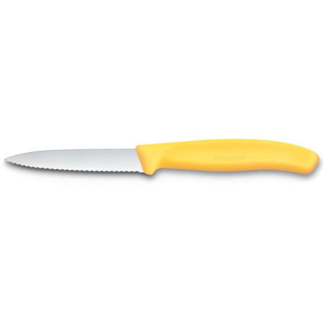 Nůž na zeleninu se zoubkovaným ostřím, Victorinox, Žlutá, (L)190mm