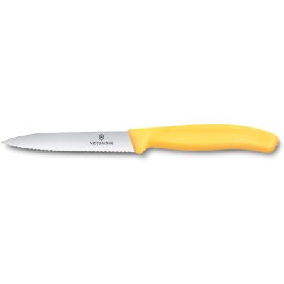 Nůž na zeleninu se zoubkovaným ostřím, Victorinox, Žlutá, (L)212mm