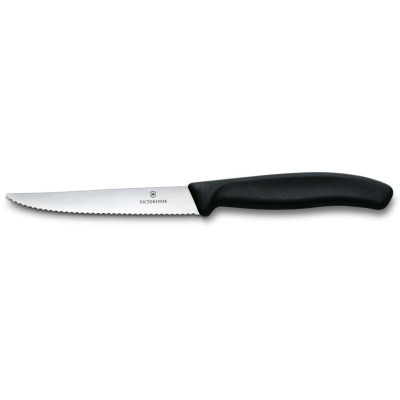 Nůž na steaky a pizzu, Victorinox, Černá, (L)222mm