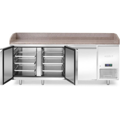 Chladicí stůl na pizzu s žulovou pracovní deskou, 3-dveřový, Arktic, 375L, žula, 230V/400W, 2010x800x(H)875mm